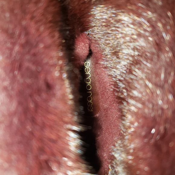 Sergio Rossi Mink Trimmed Suede Platform Booties - Picture 6 of 6